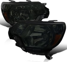 Smoke Lens Tinted Headlights Compatible with 2012-2015 Toyota Tacoma L R Pair He
