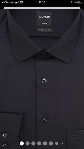 Men Olymp Shirt Black Cotton XL #BWZ2