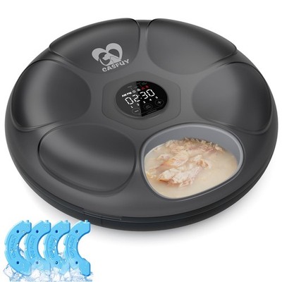 Casfuy Automatic Cat Feeder Cordless  Automatic Cat Food Dispenser for Wet Mo...