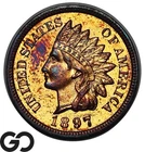 1897 Indian Head Cent Penny Proof, Album Toner Gem PR++