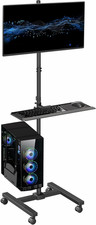 VIVO Mobile Computer Cart with Monitor Mount for up to 32  Screens Rolling PC D