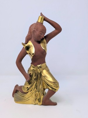 1950s Hollywood Regency Terracotta ''Exotic Asian Apsara Dancer''