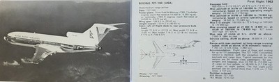 Boeing 727 Plane Picture Aircraft Info Detail Vtg Original Article Sheet Decor  