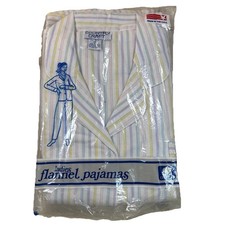 Vintage Country Craft Flannel Pajama Set Sz 40 NOS Made USA Pastel Stripe