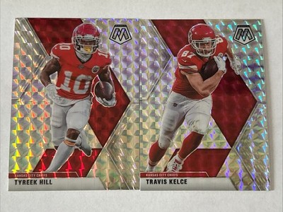 2020 Panini Mosaic - Tyreek Hill #5 & Travis Kelce #4 Mosaic Prizms
