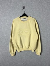 Rare Vintage 90s Lacoste Chemise 3D Big Logo Yellow Sweatshirt Men's Size M-L