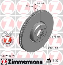 ZIMMERMANN 150.2914.20 Brake Disc for BMW
