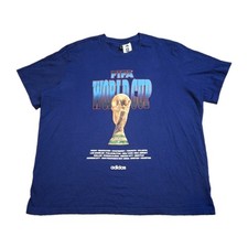 Adidas FIFA World Cup 2026 Trophy T Shirt Blue Men's 2XL Tour of Host Cities