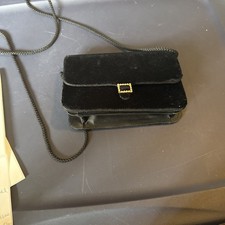 Carolyne Barton Black Velvet Bag /Square Diamond Closure 1 Stone Missing A