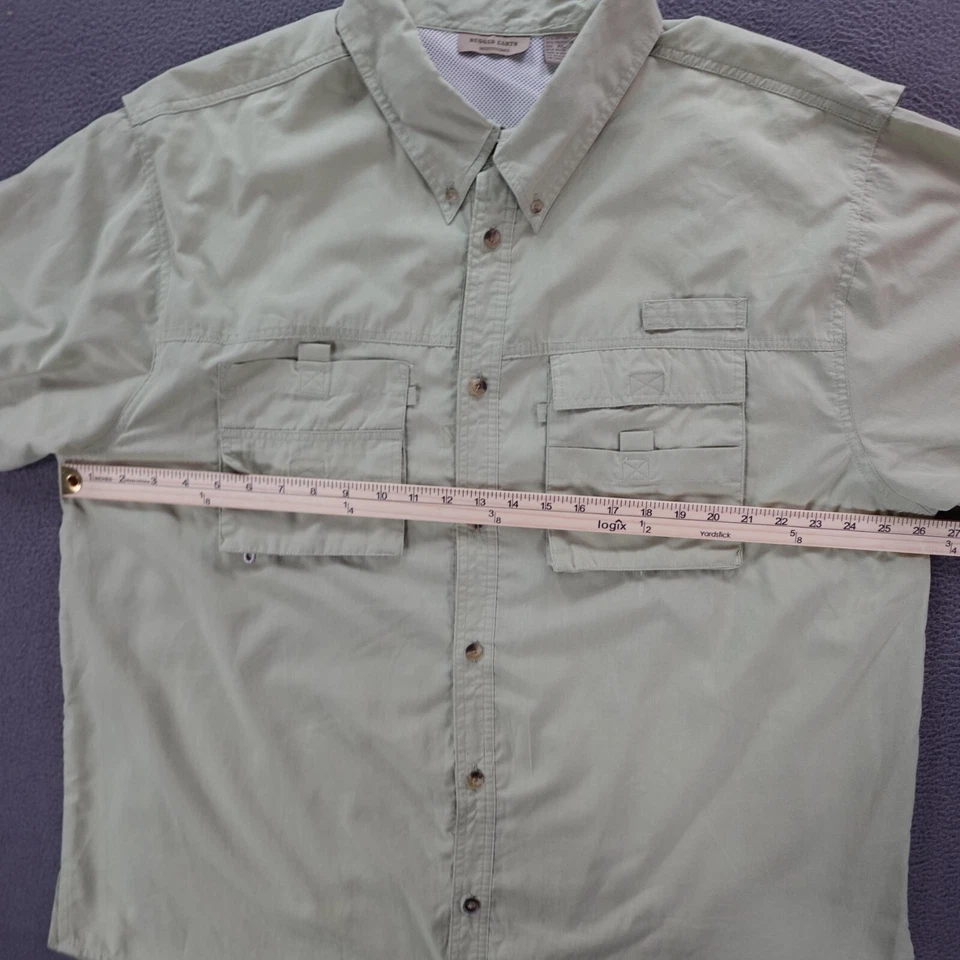 Camisa Rugged Earth Outfitters Para Hombre Talla 2XL Verde Manga Corta Abotonada Fishin Foto 4 de 4