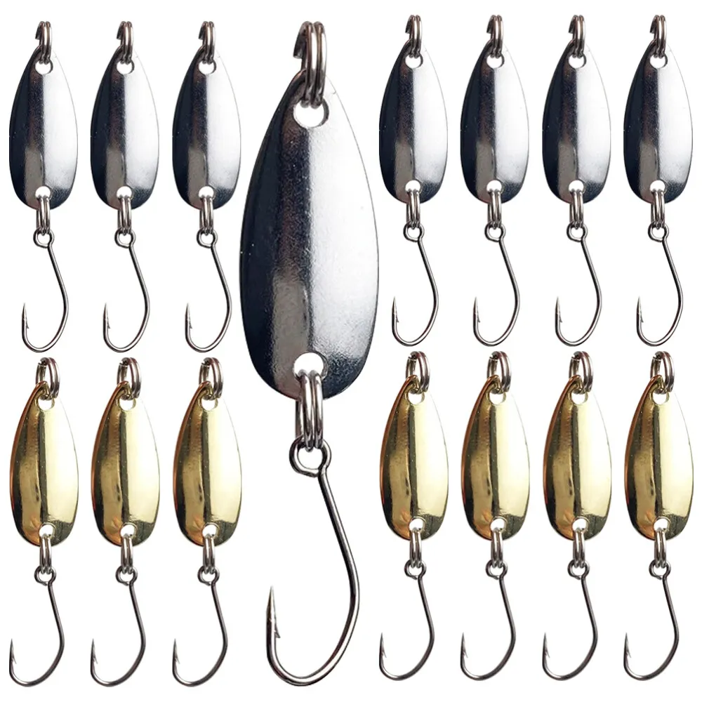 16 Pcs saltwater fishing tackle Swedish Pimple Trout Casting Spoon Hook  Salmon