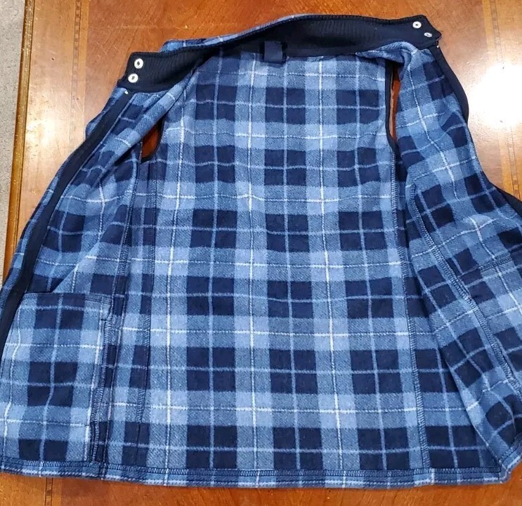 Women's Basic Editions Size Medium Blue Black Pla… - image 3