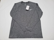 NIKE Mens Essential Hydroguard Swim Long Sleeve  UPF 40+ NESSA590-001 Gray