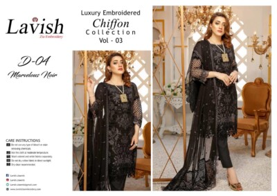 Genähter bestickter Designer Chiffon Anzug wie aufwendig