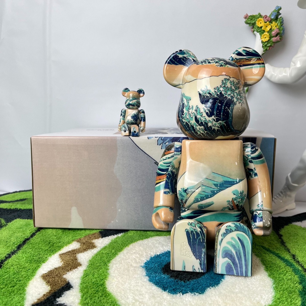 Kanagawa Bearbrick 400% Bear Surfing Surf ABS Figure Block High 