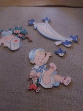 The Dolly Toy Company Mother Goose Pin Ups Wall Hangings Rock A Bye Baby 1950s