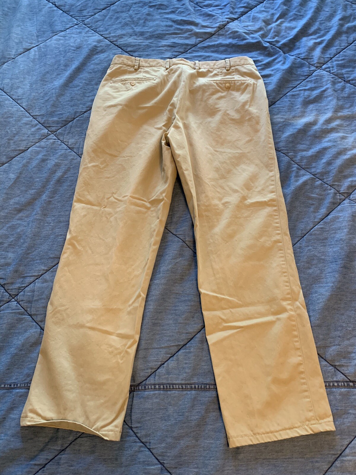 Peter Millar Mens Pants Khaki Tan 36x29 100 Pima Cotton Chinos Flat