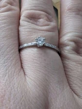 Ladies' ring perfect as engagement ring brilliant diamonds, 16 brilliant-cut diamonds, white gold 585