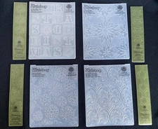 Cricut Cuttlebug Anna Griffin Lot Of 4 4.5”x5.5” Embossing Folders Christmas