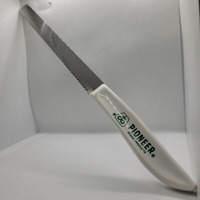 Vintage Pioneer Brand Seed Corn Bread Serrated Knife Advertising Vtg Farm