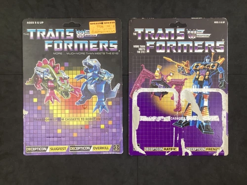 Original CARDBACKs Slugfest/Overkill Frenzy & Ratbat TECH SPECS G1 Transformers