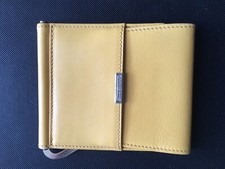 Chimento fermasoldi uomo vera pelle made in Italy giallo senape campionario