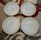 Anchor Hocking Fire King Golden Shell Milk Glass 7.25" Plates Set Of 4 Vintage