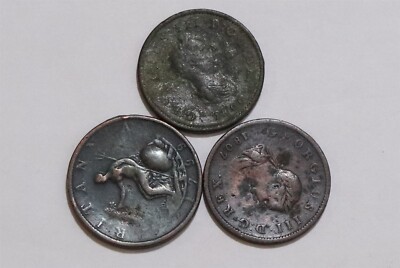     UK GB HALF PENNY 1799/1806/1807 - 3 COINS B85 #47 T38