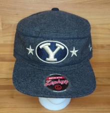 Brigham Young University BYU Zephyr Wool Military Hat Cap Leather StrapBack RARE
