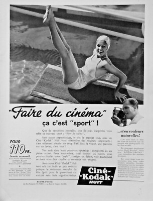 PRESSEWERBUNG 1938 KODAK KINO-KODAK FILM MACHEN DAS IST SPORT POOL