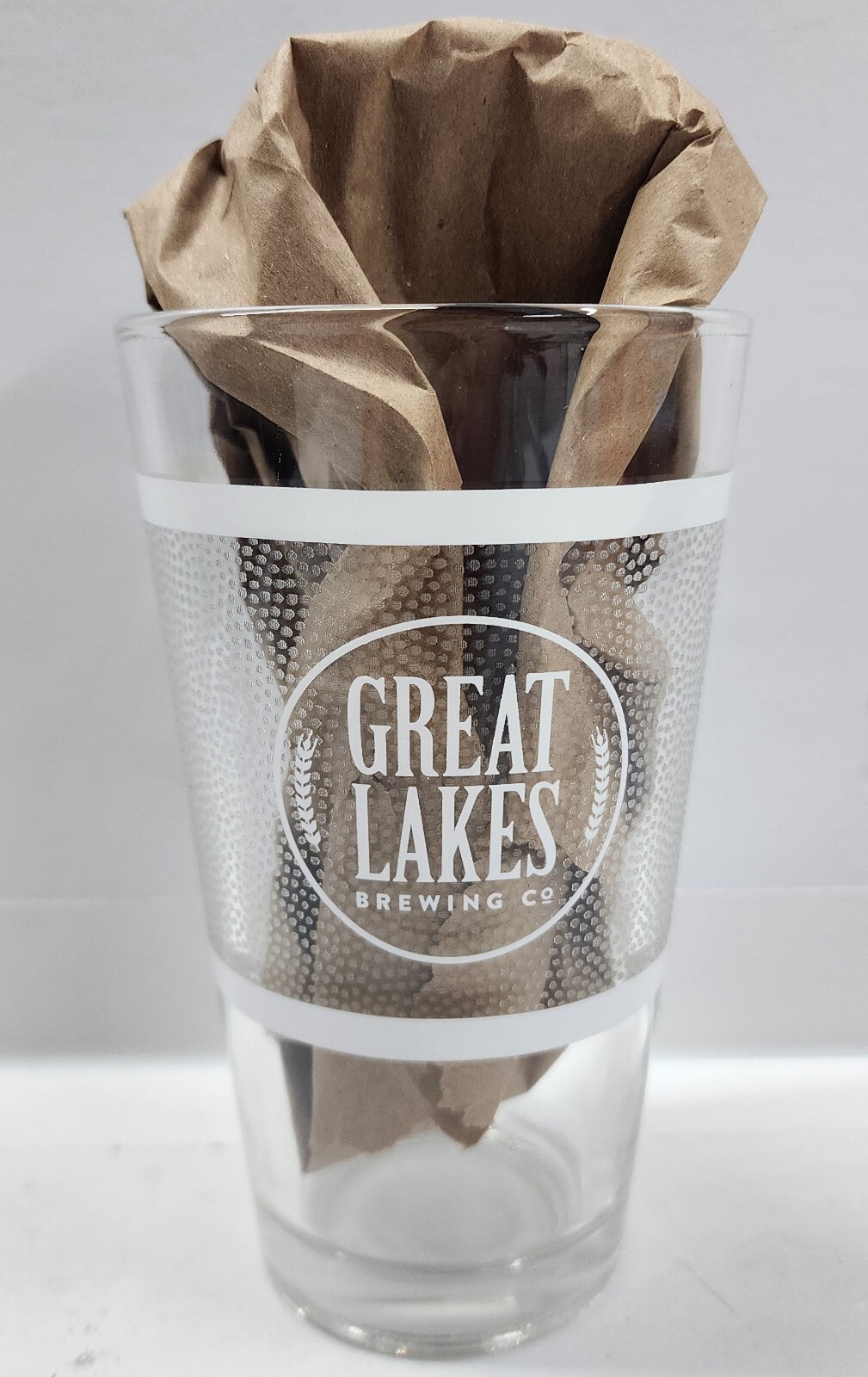 Great Lakes Brewing Company Football Laces Pint Glass Cleveland Ohio RARE