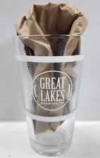 Great Lakes Brewing Company Football Laces Pint Glass Cleveland Ohio RARE