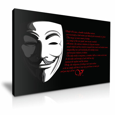 V wie Vendetta Zitate gespanntes Leinwandbild Wanddeko Kunst weitere Größen