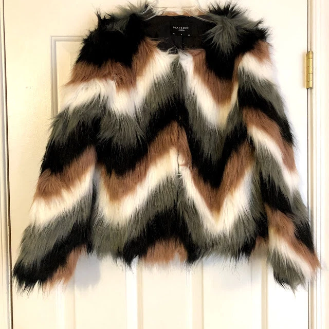 Faux fur chevron clearance jacket