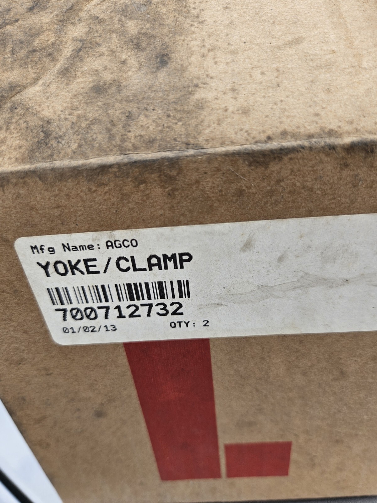 WEASLER 35031 AGCO 700712732 YOKE CLAMP NOS MASSEY FERGUSON WHITE 
