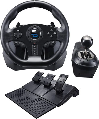 Subsonic GS 850X Universal Gaming Steering Wheel with Vibration, Pedals & Gears