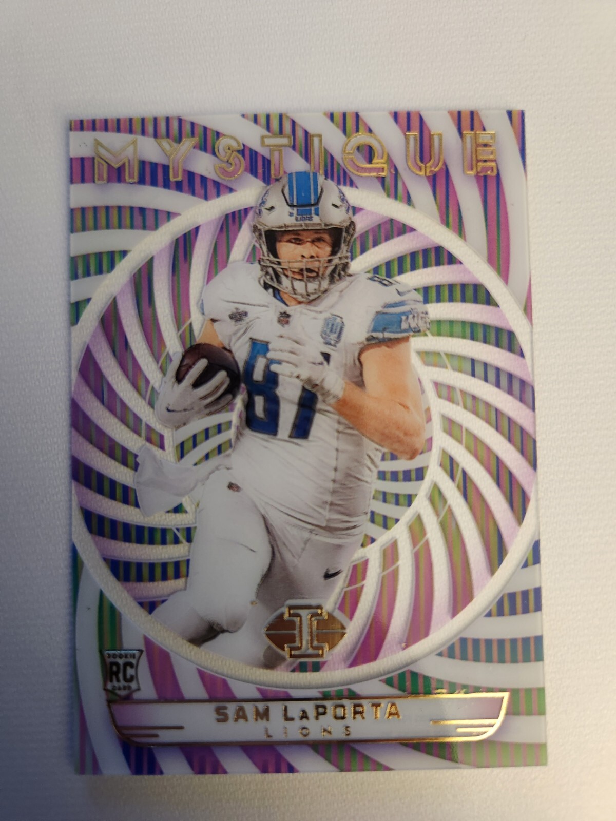 2023 Panini Illusions Sam LaPorta RC Mystique Rainbow #31 Detroit Lions