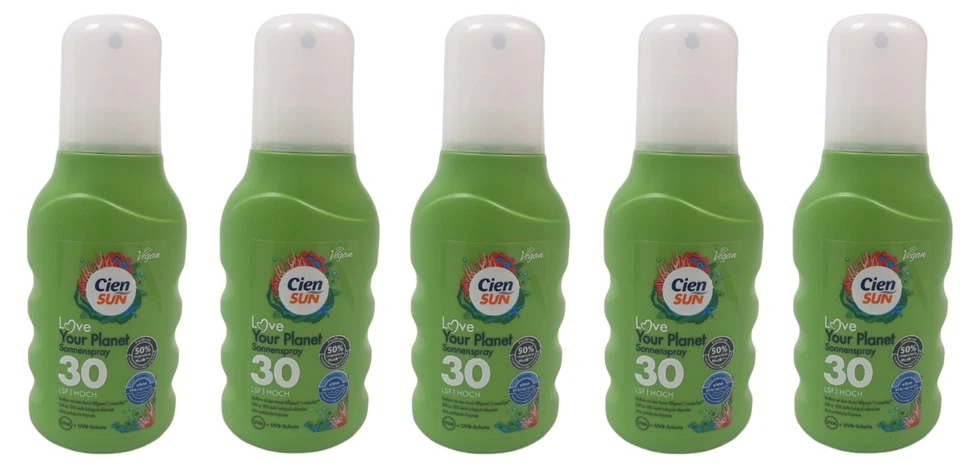 Cien Sun Sonnenspray 5 x 200ml LSF 30 Love Your Planet Sonnencreme Sonnenschutz