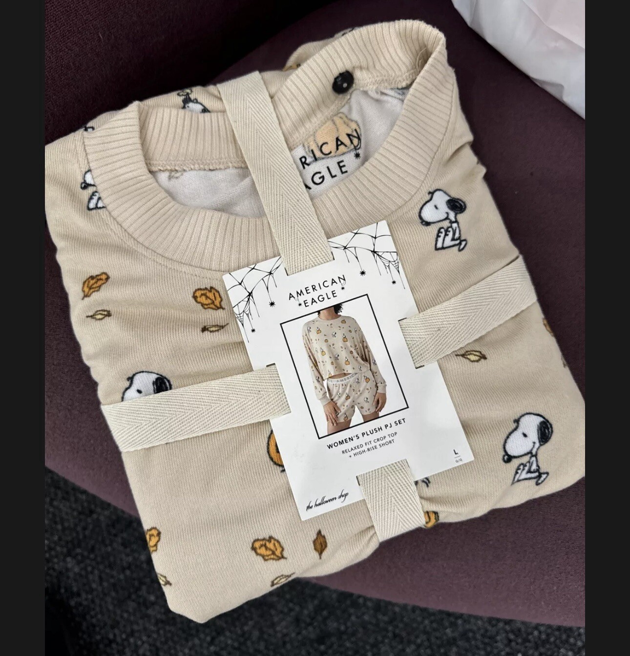 American Eagle AE Peanuts Fall 2024 Plush PJ Set Snoopy - L - Sold Out Online image 3