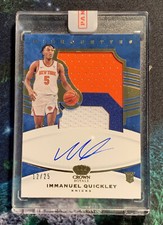 2020 PANINI CROWN ROYALE Immanuel Quickley SILHOUETTES PRIME 3 CLR RPA /25