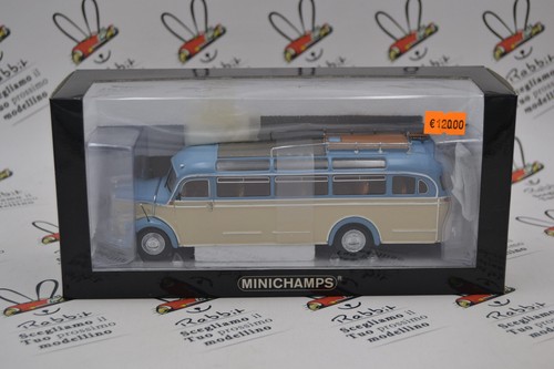 Die Cast "Mercedes Benz O 3500 Hell Elfenbein/Pastellblau - Luz LED Ivory