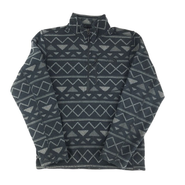 The North Face Mens Fleece Sweatshirt Small 1/2 Zip Black Aztec Pattern Pullover | eBay