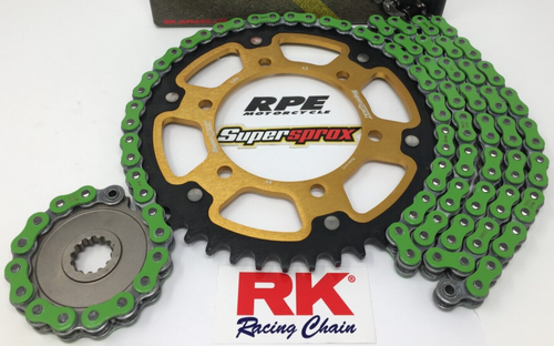 Green 2016-2018 Kawasaki ZX-10R RK ZXW 520 Quick Accel Chain and Sprockets Kit - Picture 3 of 4