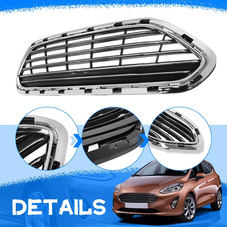 FRONT BUMPER GRILL GRILLE For 2014-2019 Ford Fiesta Replace for D2BZ-17B968-AA Foto 2 de 4