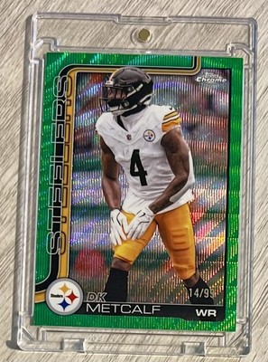 2025 TOPPS CHROME DK METCALF GREEN WAVE REFRACTOR STEELERS /99 
