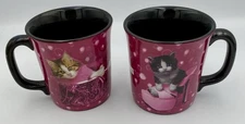 Keith Kimberlin Kitty Cat in Pink Sandal & Purse Mug Lot Of 2 The Encore Group