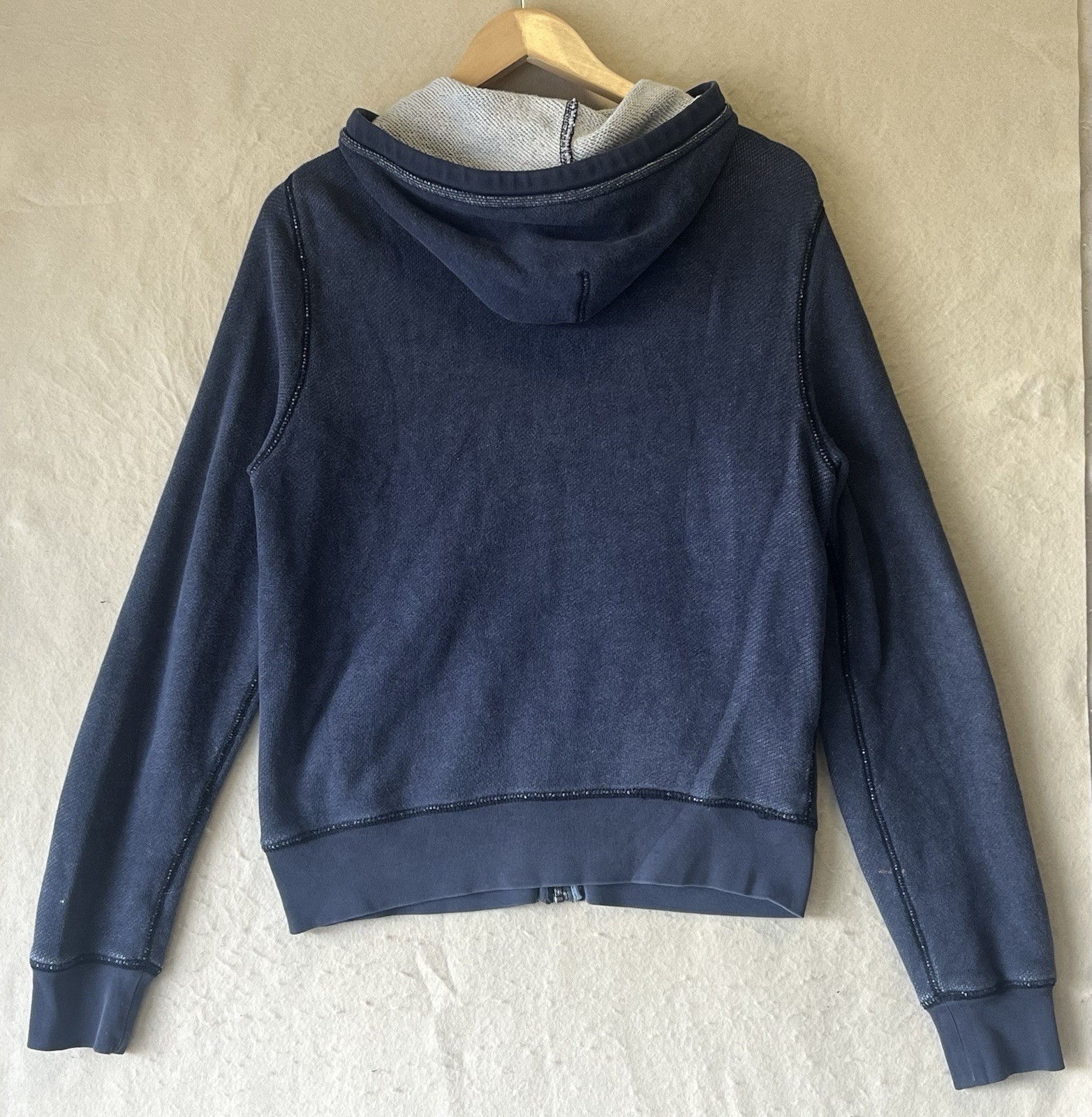 Penguin Mens Zip Up Hoodie Sweater  Size Medium Blue Cotton image 2