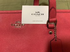 COACH tote bag pink shoulder bag 22a