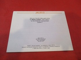 City Connection Nintendo NES Manual de instrucciones Folleto SOLO