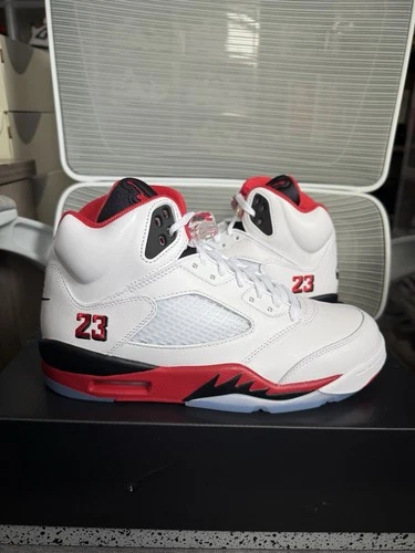 Nike Air Jordan 5 Retro 'Fire Red Black Tongue' Size 9 Style HQ7978-101